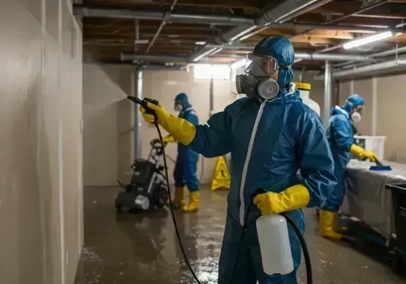 Basement Sanitization and Antimicrobial Treatment process in Wickliffe, KY