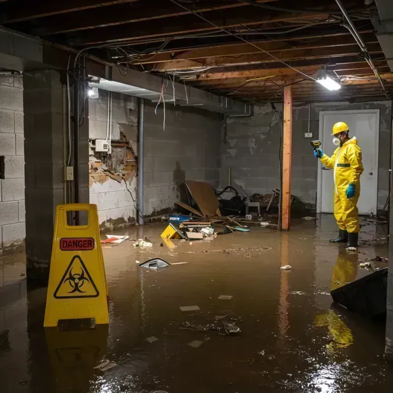 Flooded Basement Electrical Hazard in Wickliffe, KY Property